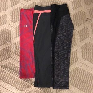 3 Pairs of MidCalf Leggings Under Armour RBX Small